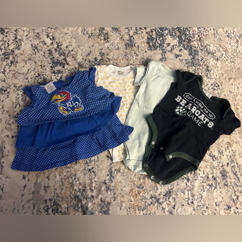 0-3 month bodysuits and KU dress